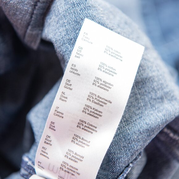 Maje Ralexa Denim Shirt Dress Velvet Belt Snap Front Blue Size 1 Small - Picture 5 of 8